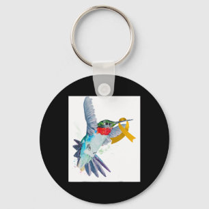 Chaveiro Hummingbird e Cancer de infância Dourado da Faixa