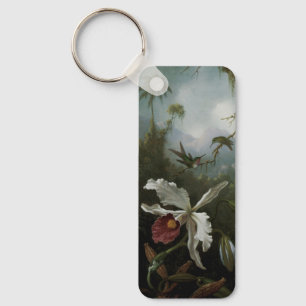 Chaveiro Hummingbird e Orquídea Branca por Martin J. Heade