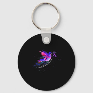 Chaveiro Hummingbird Segurando Fibromialgia Roxa Fibromialg