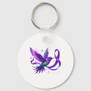 Chaveiro Hummingbird Segurando Heimers de Fita Roxos Awaren