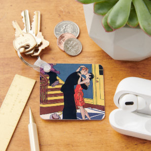 Chaveiro Humor Antigo, Amor e Romance, Beijo Noturno