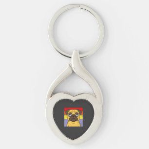 Chaveiro Humor de Amante de Cachorro Pug Vintage Sarcástico