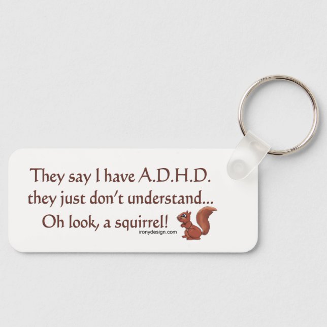Chaveiro Humor de Esquilo ADHD (Frente)