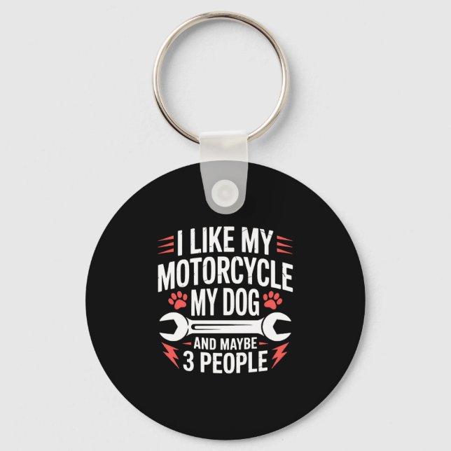 Chaveiro Humor de Proprietário de Cachorro de Motocicleta (Frente)