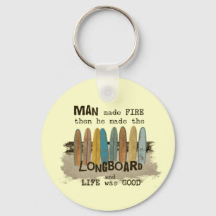 Chaveiro Humor surfando do homem adiantado com Longboards