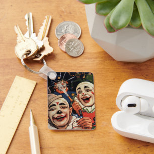 Chaveiro Humor Vintage, Palhaços de Circo Rindo e Polícia