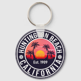 Chaveiro Huntington Beach California Retro Sunset Souvenirs
