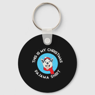 Chaveiro Husky Siberiano Este É o Meu Pijama de Natal