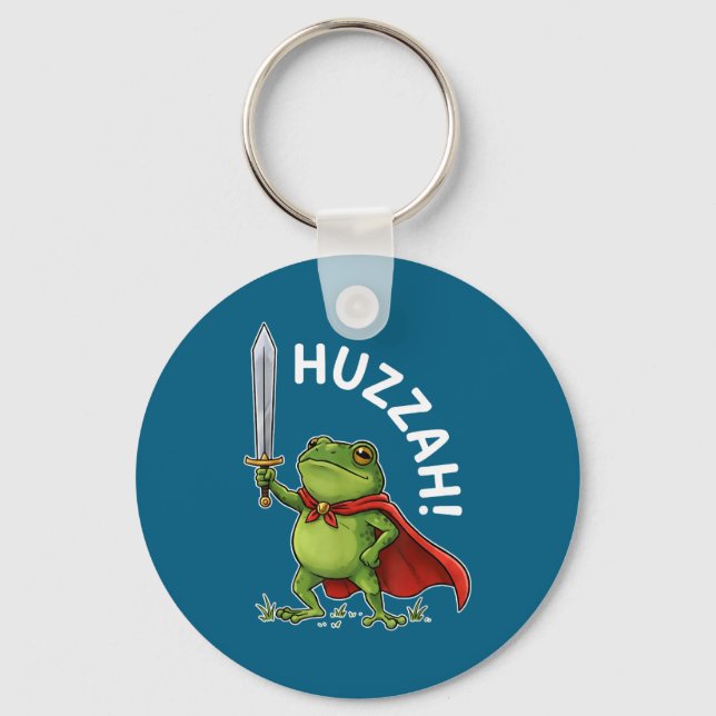 Chaveiro Huzzah Frog Knight Funny Sword Meme Frog Quote Men (Frente)