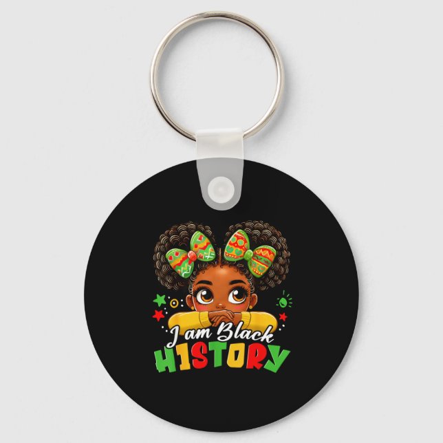 Chaveiro I Am Black History Kids Girls Womens Black History (Frente)