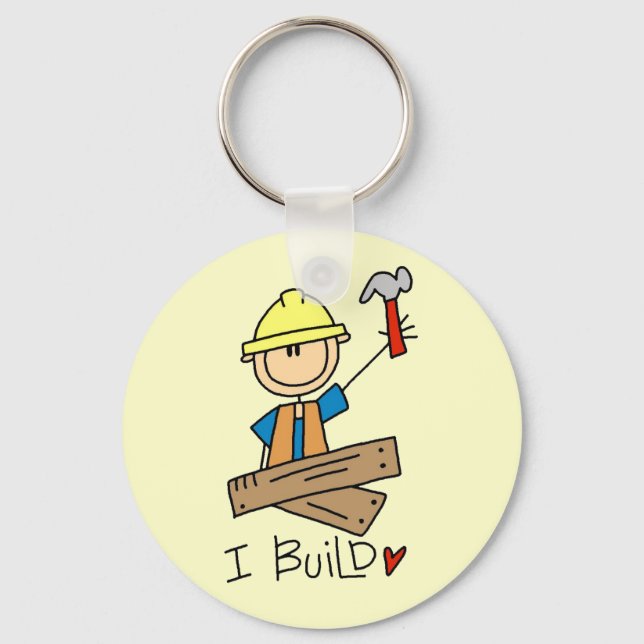 Chaveiro I Build Stick Figure Carpenter Camisetas (Frente)