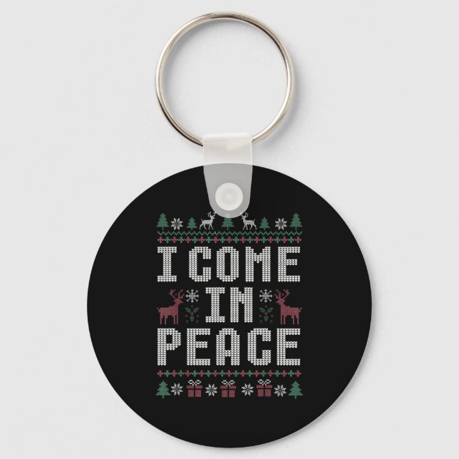 Chaveiro I Come In Peace Couple Matching Ugly Christmas Swe (Frente)