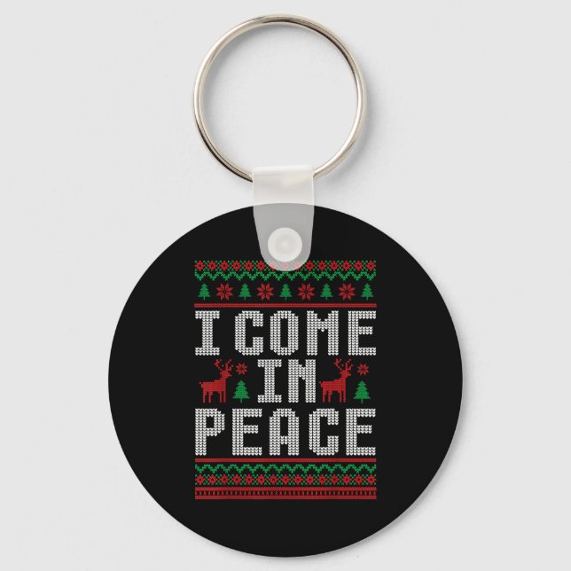 Chaveiro I Come In Peace Couple Matching Ugly Christmas Swe (Frente)