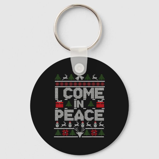 Chaveiro I Come In Peace Couple Matching Ugly Christmas Swe (Frente)