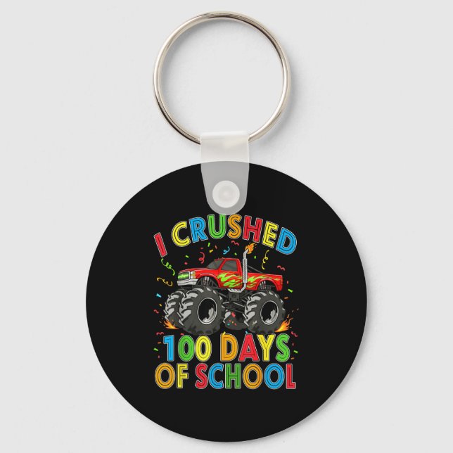 Chaveiro I Crushed 100 Days Of School Monster Truck 100 Day (Frente)