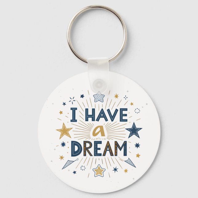 Chaveiro I Have a Dream Starburst Typography Art (Frente)