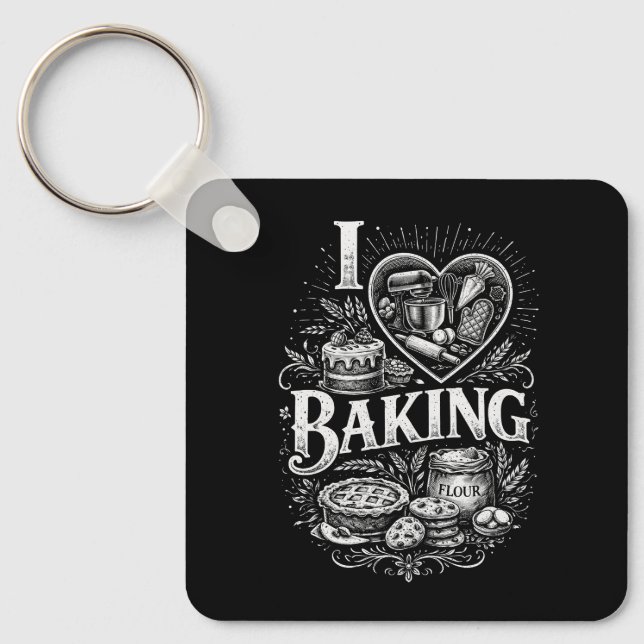 Chaveiro I Heart Baking (Frente)