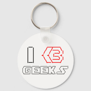 Chaveiro I Heart Geeks ASCII ART