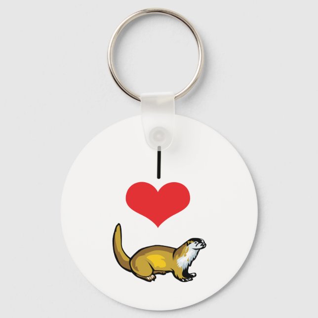 Chaveiro I Heart (Love) Otters (Frente)