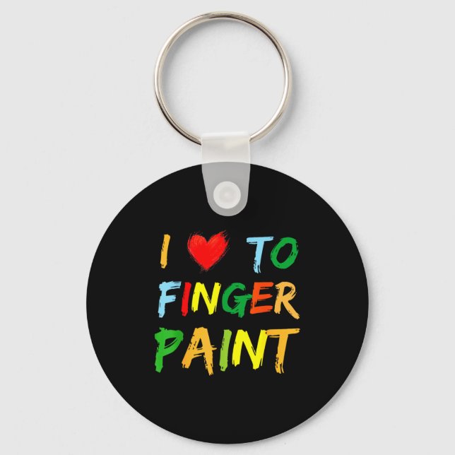 Chaveiro I Heart Love To Finger Paint I'm Paint Cute Couple (Frente)