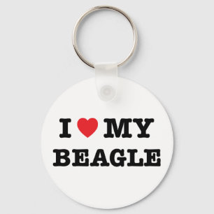 Chaveiro I Heart My Beagle Button Keychain