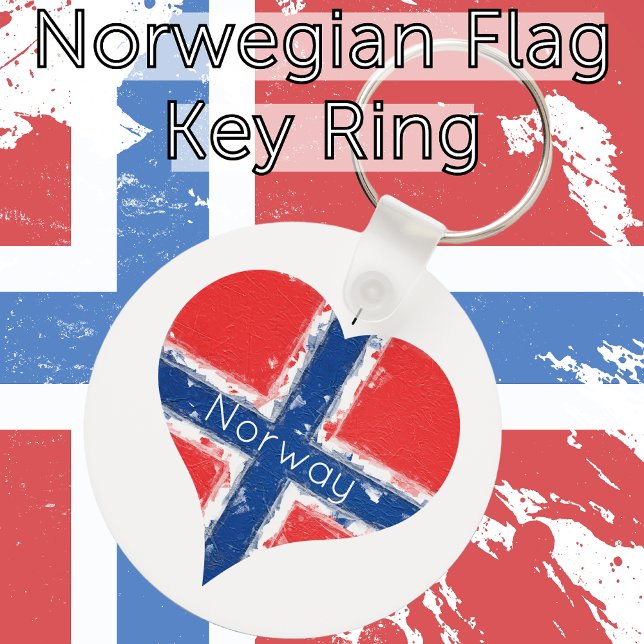 Chaveiro I Heart Norway Flag (I Heart Norway Norwegian Flag Key Ring)