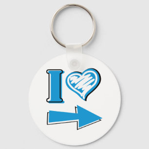 Chaveiro I Heart - Seta Azul