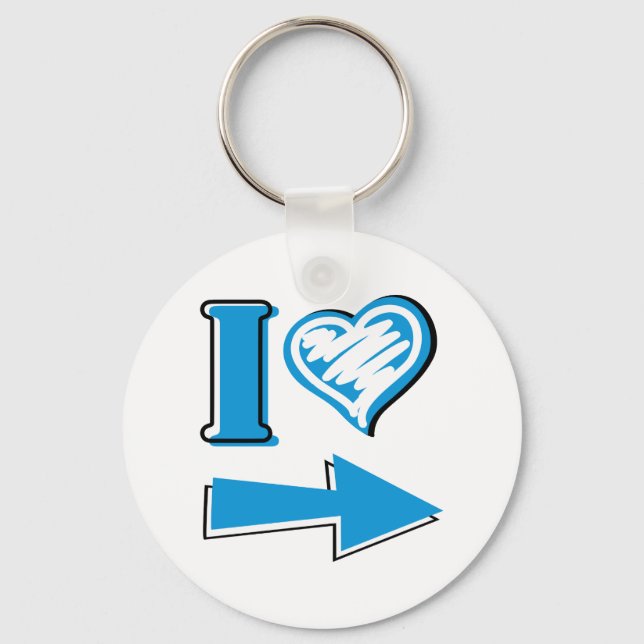 Chaveiro I Heart - Seta Azul (Frente)