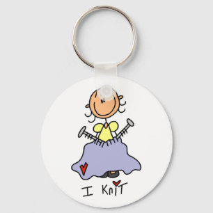 Chaveiro I Knit Stick Figura Camisetas e presentes
