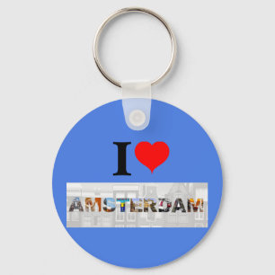 Chaveiro I Love Amsterdam Netherlands Heart Viagem Fotos