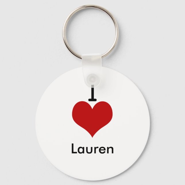 Chaveiro I Love (coração) Lauren (Frente)