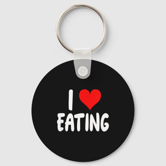 Chaveiro I Love Eating Food - Heart -  (Frente)