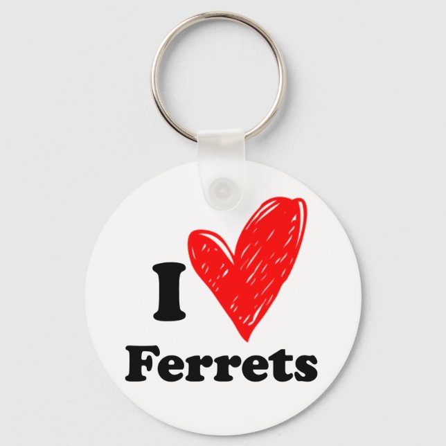 Chaveiro I love Ferrets (Frente)