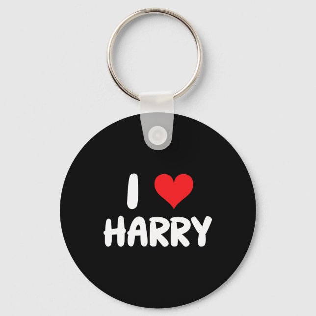 Chaveiro I Love Harry - Heart - Name  (Frente)
