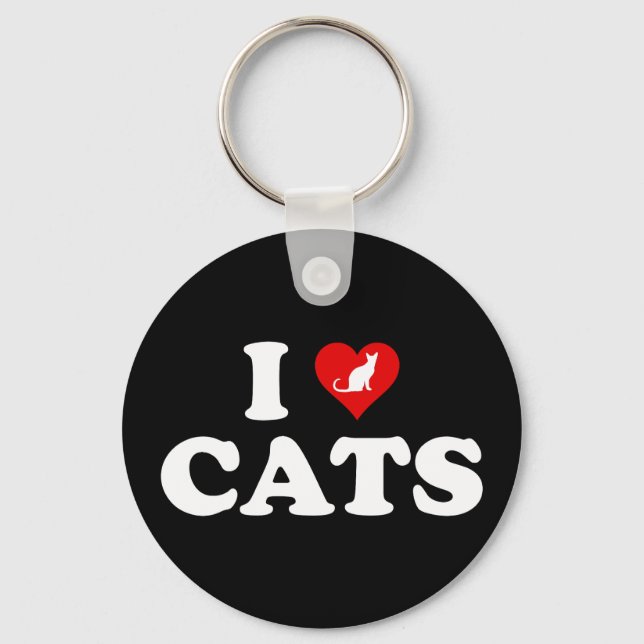 Chaveiro I Love (Heart) Cats (Frente)