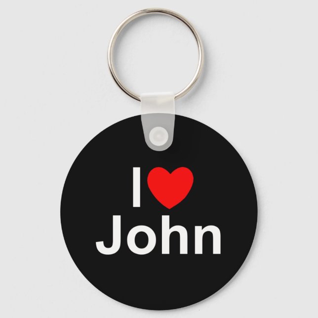 Chaveiro I Love (Heart) John (Frente)