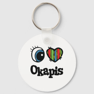 Chaveiro I Love (Heart) Okapis
