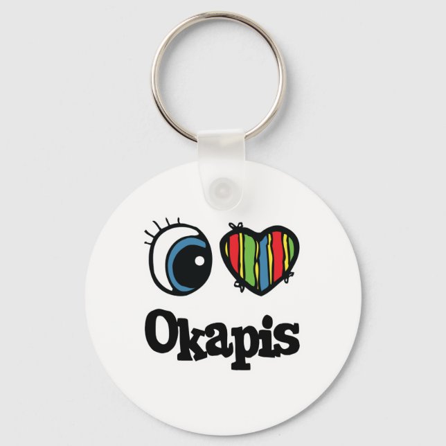 Chaveiro I Love (Heart) Okapis (Frente)