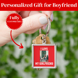 Chaveiro I Love My Girlfriend Photo Keychain Gift