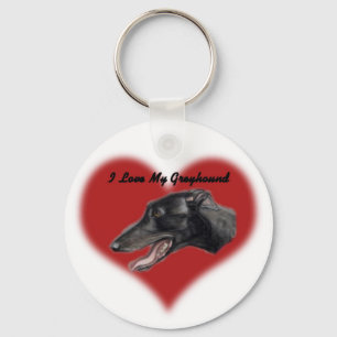 Chaveiro "I Love My Greyhound" "Dog Art Chaveiro"