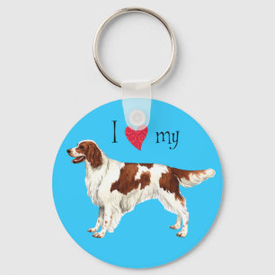 Chaveiro I Love my Irish Red and White Setter