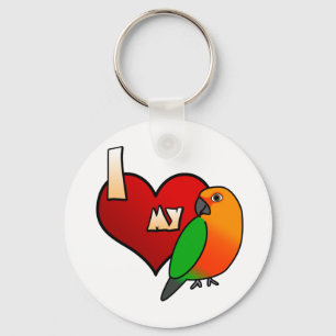 Chaveiro I Love my Jenday Conure Keychain