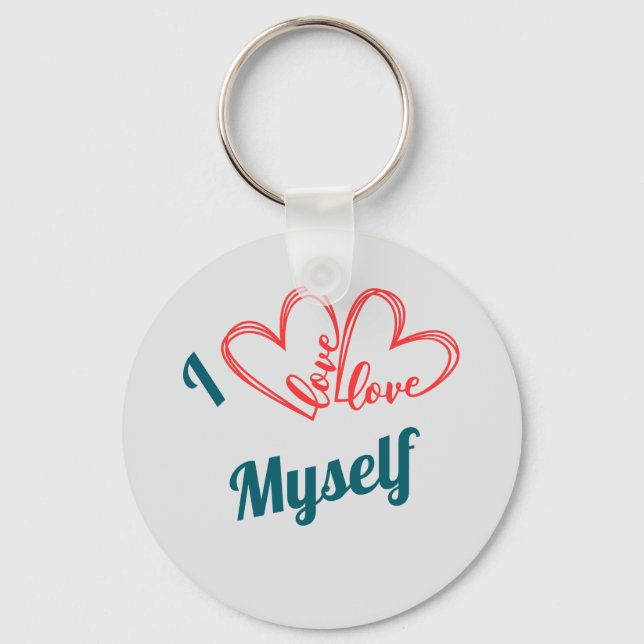 Chaveiro I Love Myself - Self-Care Button (Frente)