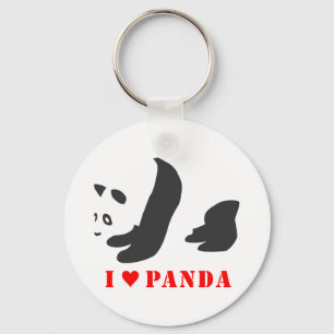 Chaveiro I Love Panda (Preto)