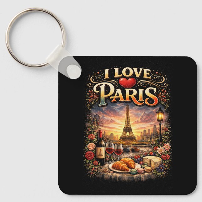 Chaveiro I Love Paris (Frente)