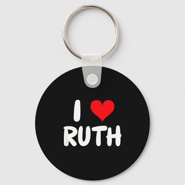 Chaveiro I Love Ruth - Heart - Name  (Frente)