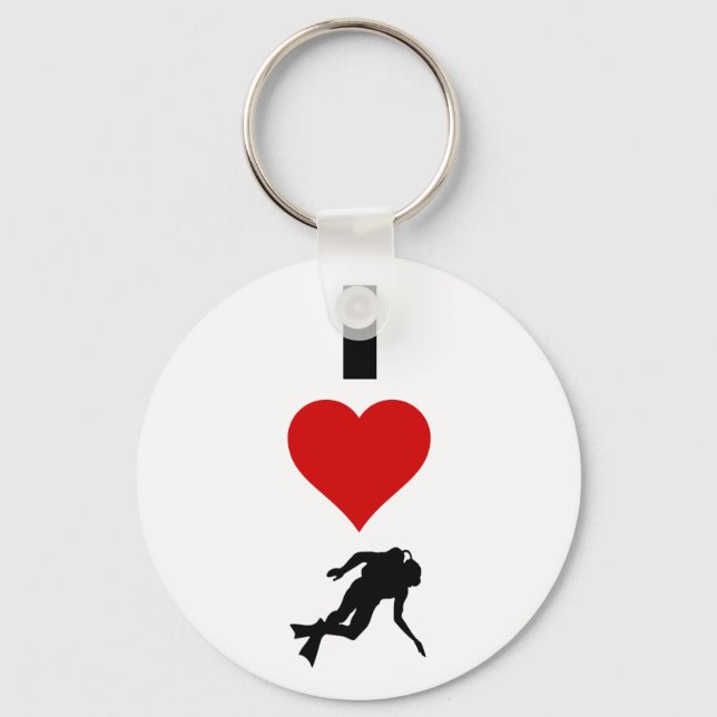 Chaveiro I Love Scuba Diving (Vertical) (Frente)
