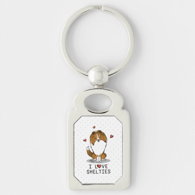 Chaveiro I Love Shels (sable 2) Shetland Sheepdog Cute (Frente)