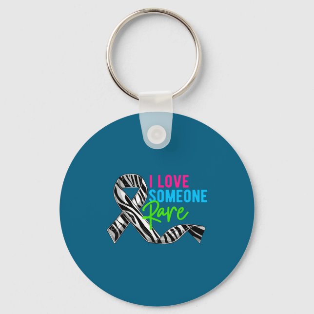 Chaveiro I Love Someone Rare Zebra Ribbon - Rare Disease Aw (Frente)
