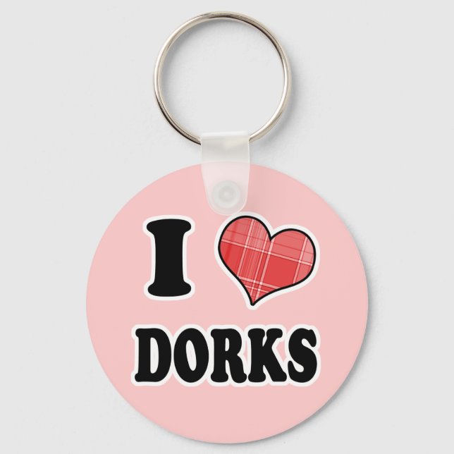 Chaveiro I Love (Xadrez Heart) Dorks (Frente)